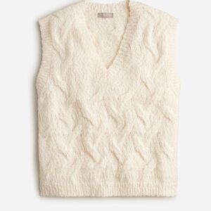 J. Crew Ivory Cable Knit Vest